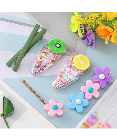 Emisscol 24 Pcs Hair Clips for Girls | Cute Fashion Baby Girl Hair Accessories | Flower & Fruit Set Hair Pins for Kids, Teens & Toddlers - Buy Online on GoSupps.com