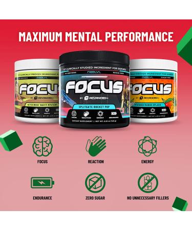 Focus by ADVANCED | NooLVL Formula for Mental Clarity & Energy | Sugar Free (SirD s Sour Watermelon) - 40 Servings - Buy Online on GoSupps.com