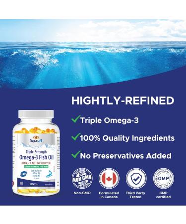 MapleLife - Triple-Strength - Omega-3 Fish Oil - Brain + Heart Health - Essential Fatty Acids - DHA EPA - Fish Oil Softgel 2000 Mg - 300 softgels - Buy Online on GoSupps.com