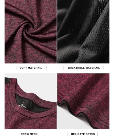 Vislivin Men's Sports Tank Top - Fitness Sleeveless Gym Undershirt in XL Dark Grey/Wine Red/Gray - Buy Online on GoSupps.com