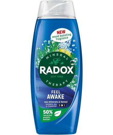 Radox Mineral Therapy Feel Awake 2-in-1 body wash & shampoo shower gel with a sea mineral & fennel fragrance for a refreshing shower experience 6x 450 ml - Buy Online on GoSupps.com