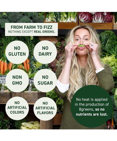 8Greens Peach Tea Effervescent Tablets - Superfood Greens Powder for Immune Support & Energy (6 Tubes, 60 Tablets) - Buy Online on GoSupps.com