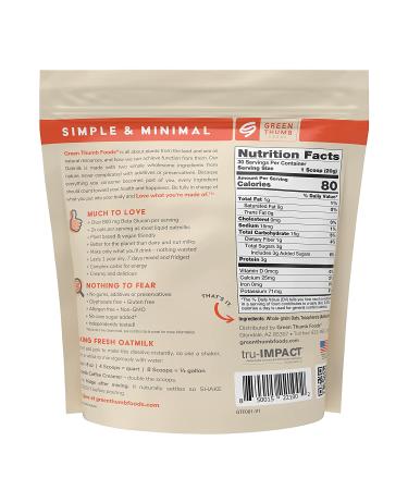 Green Thumb Foods Oat Milk Powder - Plant Based Gluten Free Non Dairy Milk - Vegan Non GMO - Made In USA - 1.32 lb - Buy Online on GoSupps.com