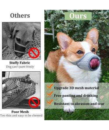 Breathable Dog Muzzle for XXS to XXL | Adjustable Pet Muzzle for Chihuahua Beagle & Golden Retriever - Stop Biting & Chewing Drink & Eat Easily - Buy Online on GoSupps.com