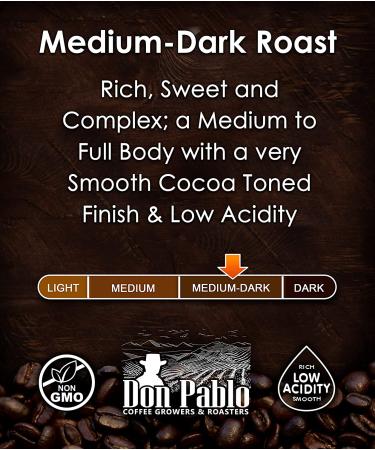 Don Pablo Gourmet Coffee - Signature Blend Medium Dark Roast - Whole Bean 2lb Bag - Buy Online on GoSupps.com