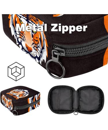 Tiger Head Women's Menstrual Cup Bag - Large Zipper Pocket for Period Essentials | Multi-Colored Tampon & Panty Inlays - Buy Online on GoSupps.com