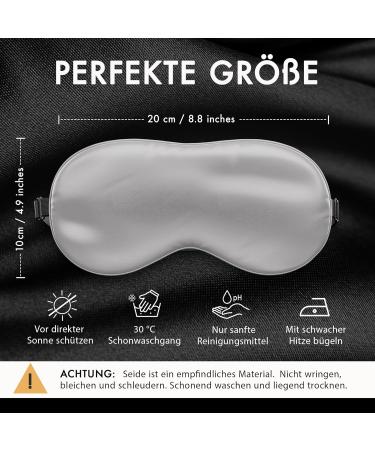 Liebesfreunde 100% Real Silk Eye Mask | Comfortable Sleep Mask for Men & Women | Soft Blindfold in Silver Grey - Buy Internationally! - Buy Online on GoSupps.com