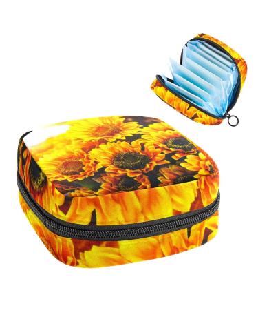 Women's bonds Storage pockets Stillpad holder sunlight and sunflower portable period kit pocket feminine product bag for women girls color1