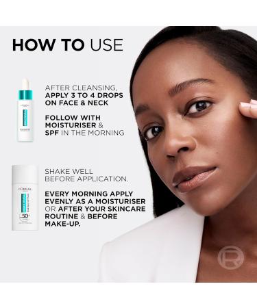 L'Or al Paris Bright Reveal Niacinamide Dark Spot Routine Niacinamide Dark Spot Serum + UV Fluid SPF50+ Visibly Fades All Types of Dark Spots: Post-Acne Marks Hormonal Spots Sun Spots & Age Spots - Buy Online on GoSupps.com