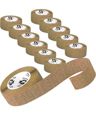 Bodhi & Digby Finger Bandage - 2.5 Centimetres Wide x 4.5 Metres Long. 12 Rolls of Beige Compression Bandage Tape. Great Medical Tape Physio Tape or Vet Wrap. Beige 2.5cm