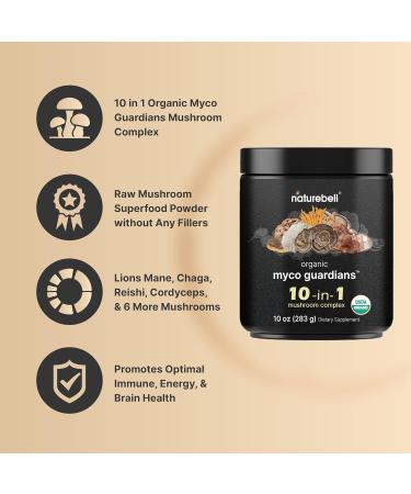 NatureBell Organic Mushroom Powder 10oz | 10-in-1 Adaptogenic Blend with Lion s Mane Reishi Shiitake Chaga & More | Supports Energy Focus & Immune Health | Great for Coffee Smoothies & Recipes organic mushroom powder 10 Ounce (Pack of 1) - Buy Online on GoSupps.com