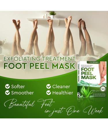 Elobara Foot Peel Mask 2 Pack - Exfoliate Dead Skin, Repair Cracked Heels & Calluses for Baby Soft Feet - Hydrating & Pain-Free Treatment for Smooth, Silky Skin - Buy Online on GoSupps.com