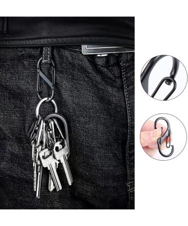 30 Piece S Carabiner Keychain Set | 8-Shaped Mini Black Double Carabiner | High-Quality Waterproof | Perfect for Outdoor Activities Camping Hiking Travel - Buy Online on GoSupps.com