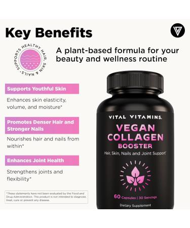 Vital Vitamins Vegan Collagen Booster 60 ct + Creatine Capsules 120 ct - Buy Online on GoSupps.com