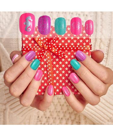 Kalolary 8-Box Press-On Nails for Kids | Pink Artificial Fingernails Set with Nail Glue & Stickers | Perfect Gift for Girls - Buy Online on GoSupps.com