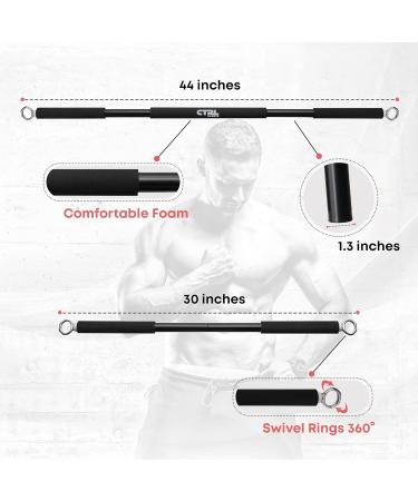 Resistance Band Bar for Fitness | Adjustable Workout Bar for Squats Biceps Triceps & More | Durable Portable Steel Pilates Bar - Buy Online on GoSupps.com