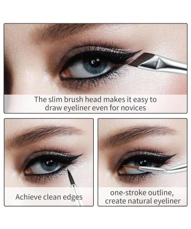 Tiesome 6PC Angled Eyeliner Brush Set - Ultra Thin Precision Eyeshadow Makeup Tools for Brides & Eyebrow Cosmetics - Buy Online on GoSupps.com