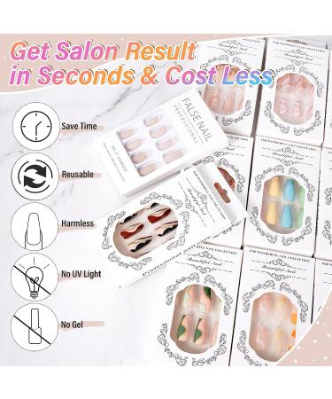 Almond White Chrome Press on Nails - 24PCS | Glossy Gel Finish | Reusable & Polish-Free | 12 Sizes | Canvalite - Buy Online on GoSupps.com