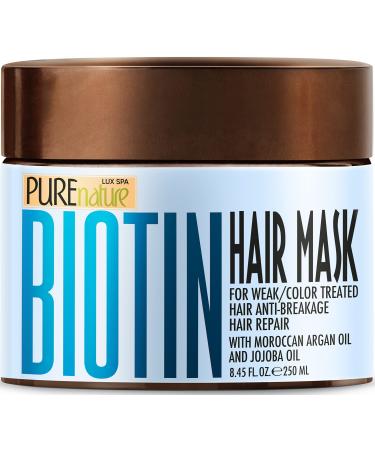 Biotin Hair Mask - Hydrating Treatment for Dry and Damaged Hair - Deep Conditioner Growth Treatment with Keratin, Collagen and Moroccan Argan Oil - Intense Moisture for Split Ends