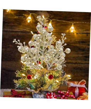HOMSFOU 40 Pcs Christmas Imitation Berries Faux Winter Berry Sprigs Decorative Branch Gold Berry Picks Craft Berry Stems Cone Outdoor Plants Christmas Tree Picks Frosted Foam Blueberry Goldenx4pcs 19X5X5CMx4pcs - Buy Online on GoSupps.com
