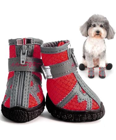 Zweitea Breathable Dog Shoes for Small Dogs - Waterproof Slip-Resistant Boots for Chihuahua - Red Paw Protection & Robust Sole 1.3''x1.58'' - Buy Online on GoSupps.com