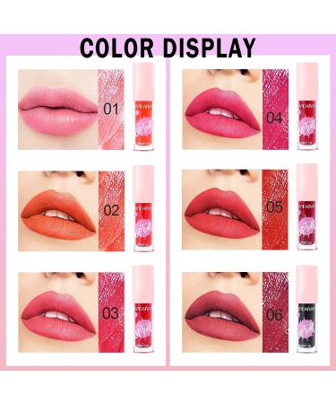 6 Colors Lip Tint Stain Set - Long-lasting Waterproof Korean Lip Tint for Hydrating Mini Liquid Lipstick & Cheek Tint - Vivid Color, Non-Sticky Formula - Buy Online on GoSupps.com