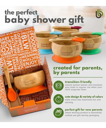 Bamboo Bamboo Baby Suction Bowl Set for Feeding and Weaning | Orange | Matching Spoon Included - Buy Online on GoSupps.com