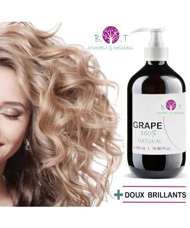 Cold-Pressed Grape Seed Oil 500ml | Natural Intensive Skin & Hair Care | Makeup Remover | Moisturizer for Face & Body | Massage & Carrier Oil - Buy Online on GoSupps.com