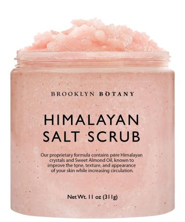 Brooklyn Botany Himalayan Salt Body Scrub - Moisturizing and Exfoliating Body  Face  Hand  Foot Scrub - Fights Stretch Marks  Fine Lines  Wrinkles - Great Gifts for Women & Men - 11 oz 10 Ounce (Pack of 1) Himalayan