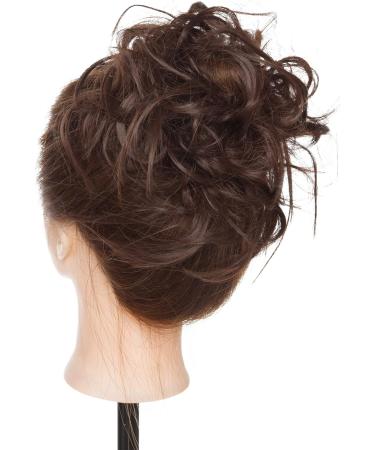 Tousled Messy Bun Hair Piece | Synthetic Wavy Bun Extension | Fluffy Updo Scrunchy Chignon - Medium Brown - Buy Online on GoSupps.com