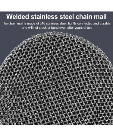 Besreey Stainless Steel Dish Scrubber Silicone Handle Pot Cleaning Scrubber Brush - Ergonomic Multi-Functional Kitchen Dish Scrubber Cast Iron Brush for Pans Grills Kitchen Stove Red - Buy Online on GoSupps.com