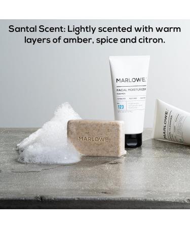 MARLOWE. No. 102 Men's Body Scrub Soap 7 oz (3 Bars) Warm Santal Scent Best Exfoliating Bar for Men Made with Natural Ingredients Apricot Seed Powder Shea Butter Olive Oil Green Tea Extracts Warm Santal 7 Ounce (Pack of 3) - Buy Online on GoSupps.com