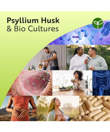 Psyllium Blond 4500mg Vegan avec 500 Million de CFU - 180 Psyllium Gelules pour 3 Mois - Complement Alimentaire Transit Intestinal (EFSA) - Nutravita - Buy Online on GoSupps.com