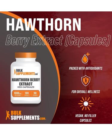 Hawthorn Berry Extract Capsules | 180 ct Vegan & Gluten Free Supplement - Buy Online on GoSupps.com