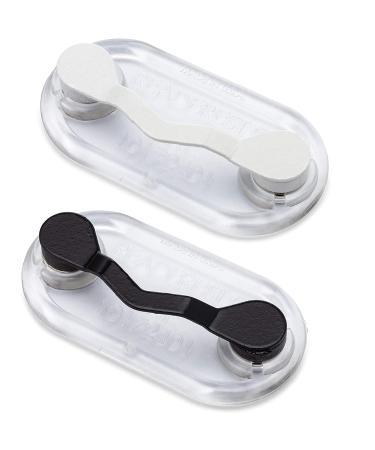 Readerest Magnetic Holders for Glasses 2 Styles Stainless White & Black Badge Holder Eyeglass Holder Sunglass Holder Badge Clip Nurse Badge Holder Name Tag Shirt Clip