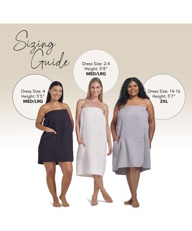 Boca Terry Spa Wrap - Lightweight Waffle Bath Wrap for Women - Small/Medium White - Ideal for Spa, Gym, or Dorm - Buy Online on GoSupps.com