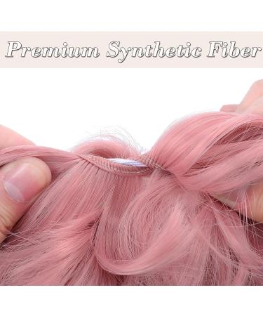 Synthetic Hair Bun Extension - Pink Scrunchie 45g - Messy Updo Ponytail for Women - Buy Online on GoSupps.com