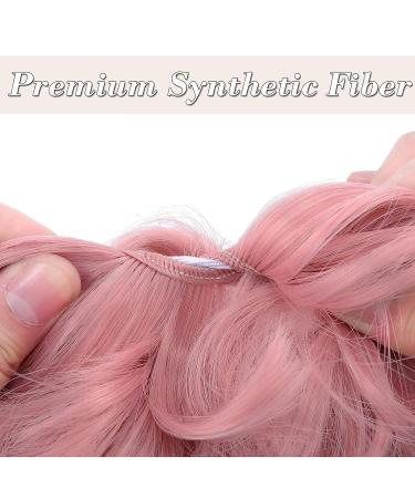 Buy Silk-Co Hair Part with Rubber Band - Wavy Soft Bun Extensions 45g in Dark Pink | Thickening Messy Bun Updos - Buy Online on GoSupps.com