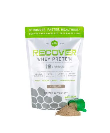 Recover Whey Protein Powder (Chocolate) by SFH | Great Tasting 100% Grass Fed Whey for Post Workout | All Natural | No Soy, No Gluten, No RBST, No Artificial Flavors (Bag) 1.82 Pound (Pack of 1) Chocolate