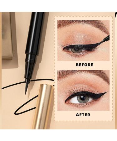 Waterproof Eyeliner Black | Precise Tip Liquid Eyeliner | Quick-Drying Cosmetic Long-Lasting Eyeliner Liquid Liner for Various Eye Makeup - Buy Online on GoSupps.com