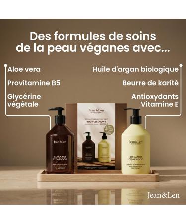 Jean & Len Ceremony Bergamota y Cedro con Hand & Body Cleanser y Hand & Body Balm estuche de regalo de alta calidad fragancia c trica-agria embalaje certificado FSC set de regalo 2 x 500 ml - Buy Online on GoSupps.com