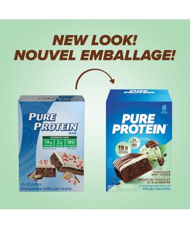 Pure Protein Bars - Nutritious Gluten Free protein bar made with Whey protein blend - low sugar protein snack. Deliciously satisfying. Chocolate Mint Cookie (Pack of 6) - Buy Online on GoSupps.com