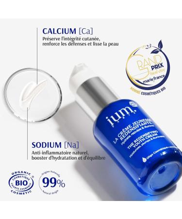 IUM Paris - Youth Cream Anti-Aging Cream - Anti-Wrinkle Cream for Women - Redensifying Face Cream with Calcium - Moisturizing Face Cream - Organic Vegan - 50 ML - Made in France - Buy Online on GoSupps.com