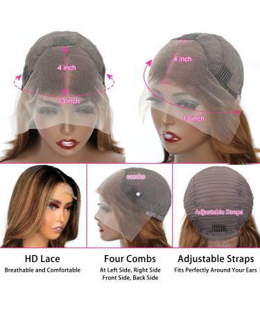 16 Brazilian Virgin Ombre Body Wave Lace Front Wig - Pre Plucked, HD Lace, 150% Density - Highlight Ombre - 9A Human Hair - Buy Online on GoSupps.com