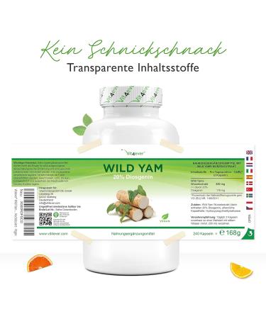Buy Wild Yam Root Extract 240 Capsules - High-Dose 880 mg - Original Mexican Formula with 176 mg Diosgenin - Vegan & Lab Tested - International Shipping Available - Buy Online on GoSupps.com