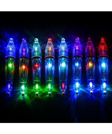 Mudder 8 Pieces Boat Dock Lure Bait Deep Drop Waterproof LED Fishing Light attracting Bait Lure Fishing Tools