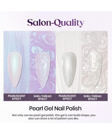 MIZHSE White Pearl Aurora Shell Gel Nail Polish Set - Long Lasting 10ml*2 | For Professional Nail Art, DIY Manicure | UV/LED Lamp Required | BMLWJ245 - Buy Online on GoSupps.com