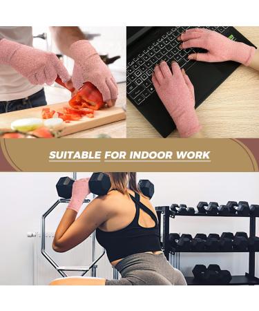 Compression Fingerless Gloves for Arthritis Relief - 2 Pairs M Pink - Promote Healing and Reduce Pain - Breathable Fabric, Comfortable Fit - Buy Online on GoSupps.com