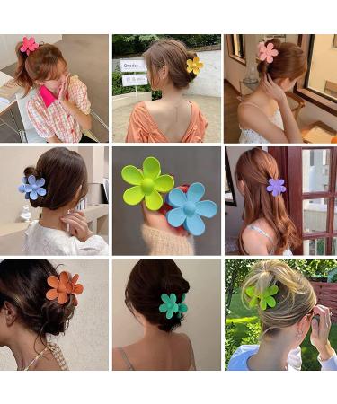 Aniuge Matte Flower Claw Clips - 8Pcs Bright Colors - Non-Slip Hair Styling Accessories for Thick Hair Women and Girls - Buy Online on GoSupps.com