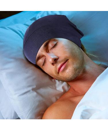 2-Piece Silk Satin Bonnet Set for Men with Natural Curly Hair - Black & Navy Blue - Buy Online on GoSupps.com